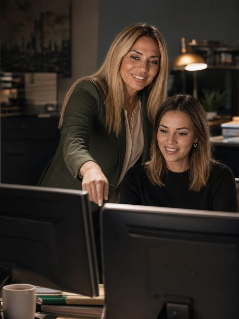 Ufficio paghe con una collaboratrice