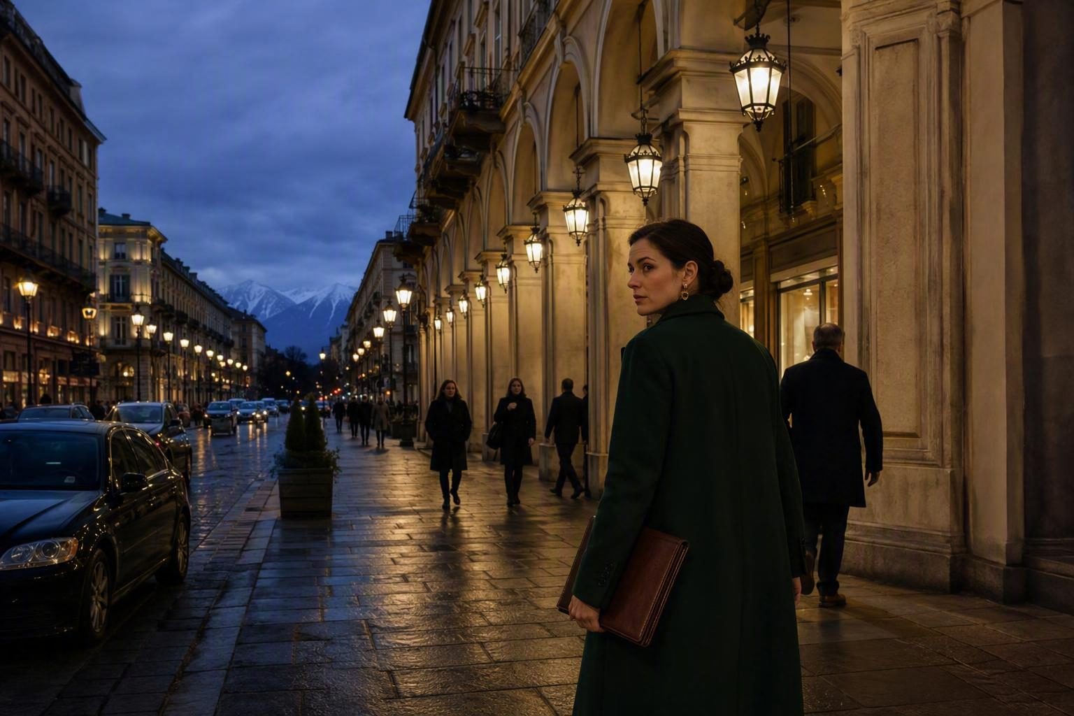 Portici di Torino all’ora blu